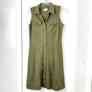 Calvin Klein army green sleeveless shift dress size 4